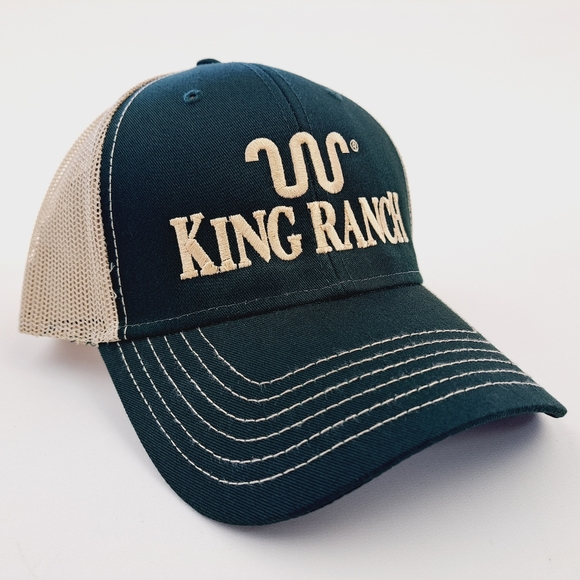 King Ranch Mesh Trucker Snapback Hat Cap Green Embroidered - Picture 3 of 4